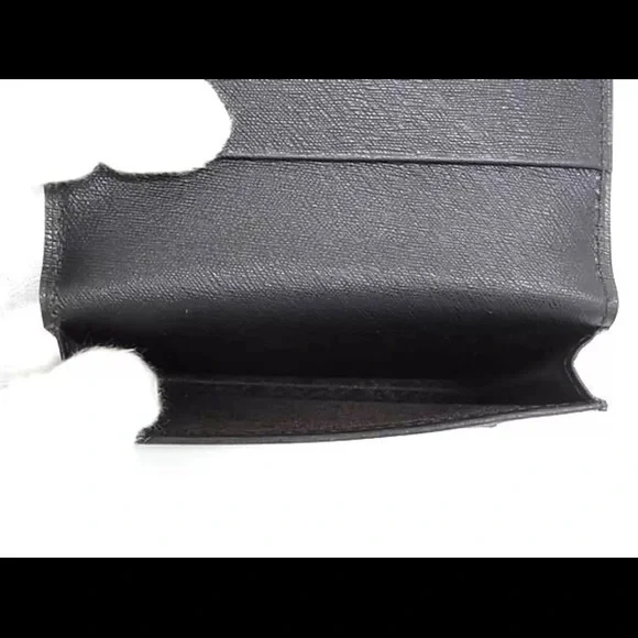 Dunhill Black Leather Wallet with Silver Accent
